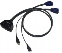 2端口線(xiàn)機(jī)一體型【MS-201U】USB KVM切換器